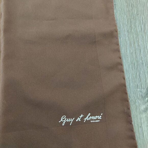 GUY ST HONORE EXCLUSIF Brown Scarf Polyester Made in Italy - Picture 3 of 4